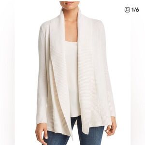 Joan Vass Open Front Cream Cardigan NWT Ret $78 Sz Medium
